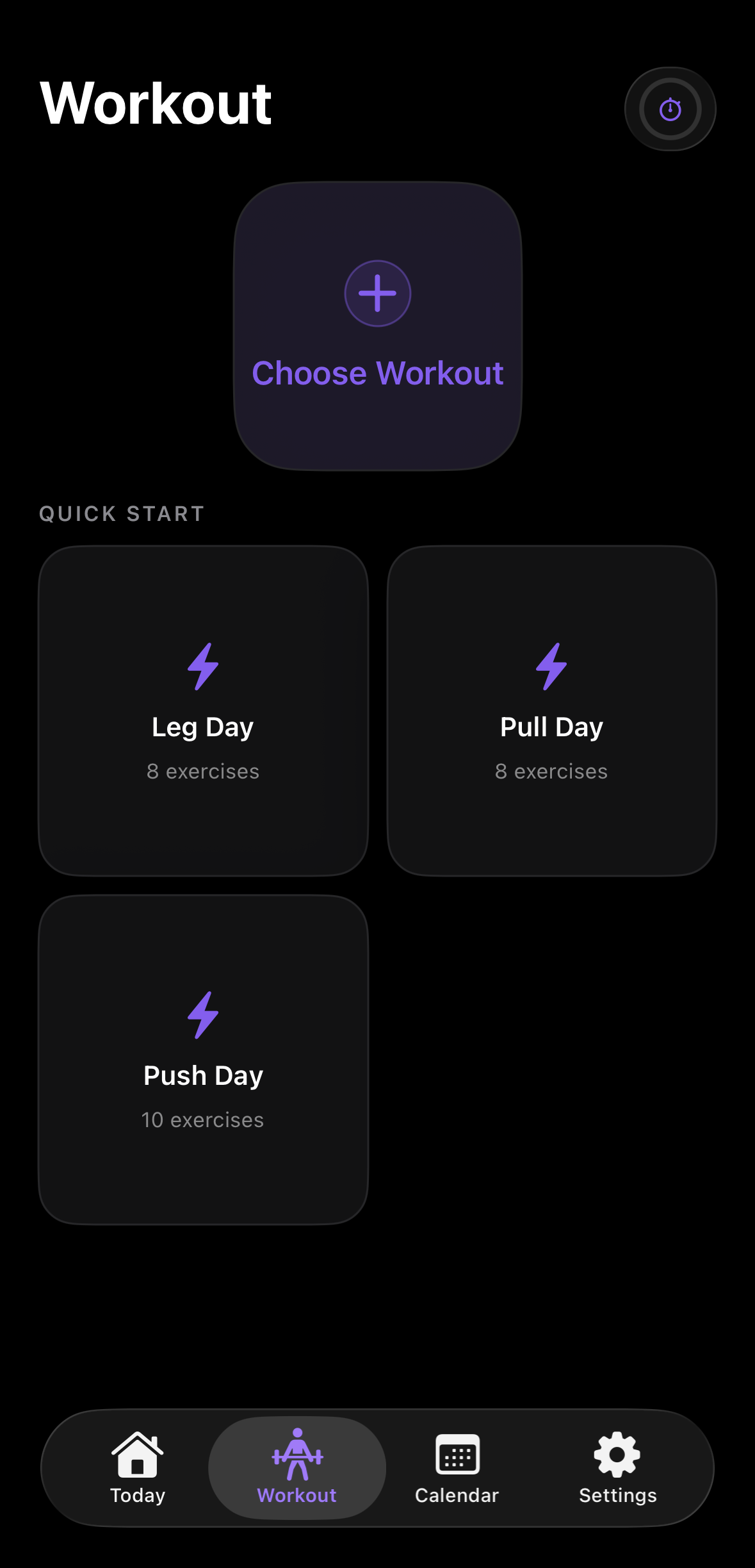 Gym2Scroll Quick Start workout templates
